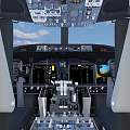 Advanced Commercial Aviation Equipment in Aircraft Cockpit with Control Panels and Displays