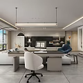 Modern Living Dining Room Interior With Sofa Dining Table Pendant Lights And Office Chair
