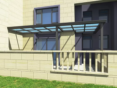 Modern sun room aluminum alloy sun room 3d model