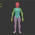 Humanoid Robot Character With Sleek Silver Black Metallic Body Red Accents And Standing Pose