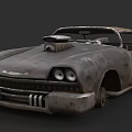 Vintage Rusty Modified Car With Exposed Engine Worn Exterior Classic Design