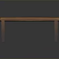 Simple Natural Wooden Bench With Slat Top And Solid Wood Legs Design