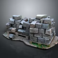 Natural Stacked Stone Blocks Combined With Wooden Base For Rustic Outdoor Design