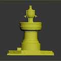 Traditional Stone Fountain With Multi Tiered Design Square Base And Decorative Top Structure