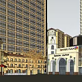 Elegant Multi Level Commercial Street Interior With Arched Architecture And Glass Dome