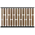 Vertical Wooden Feather Shaped Slats With Black Frame Decorative Screen 3d model