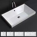 Modern White Ceramic Rectangular Above Counter Basin With Minimalist Sleek Surface Design