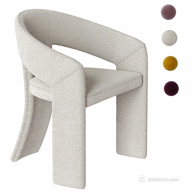 Plush Comfortable Kids Chair With Soft Fabric Modern Design And Three Color Options 3d model 