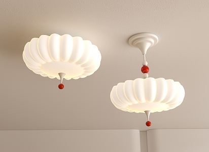 Cream wind ceiling lamp 3d model