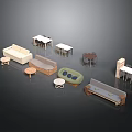 Diverse Modern Furniture Collection With Sofas Tables Chairs Coffee Tables And Cabinets Displayed