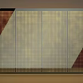 Modern Room Divider Featuring Metallic Frame Perforated Panels And Geometric Patterns 3d model