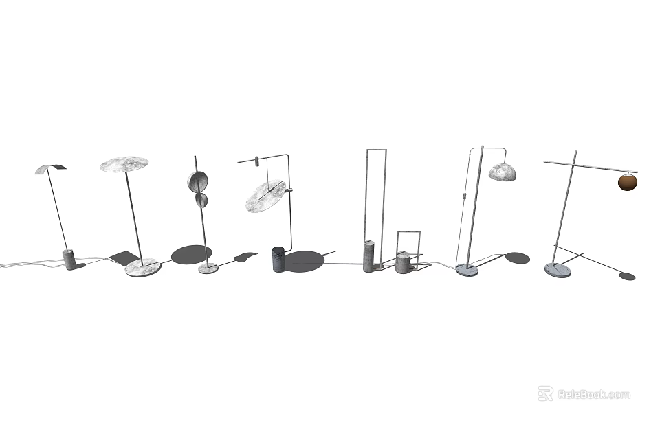 Various Modern Floor Lamp Designs With Unique Shapes For Interior Decor 3d model 