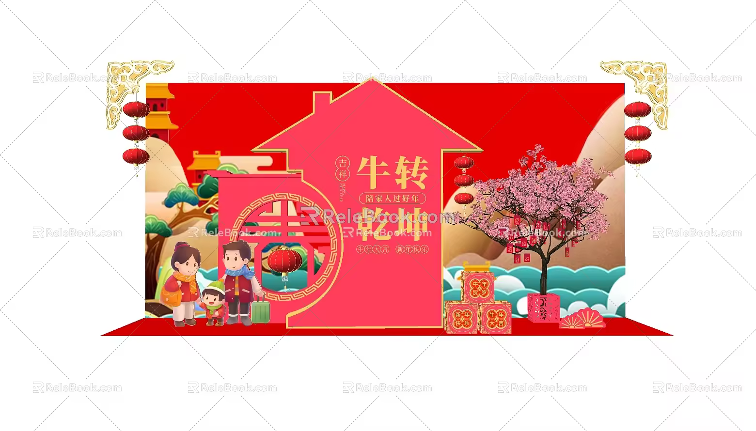 New Chinese style window 3d model