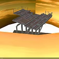 Sturdy Industrial Metal Working Platform With Railings And Steel Support Structures