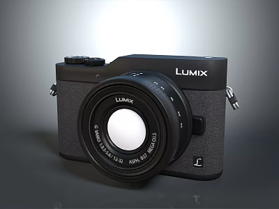 Lumix Black Compact Camera With Sharp Lens And Sleek Modern Body Design 3d model