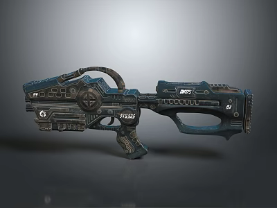 Futuristic Sci Fi Weapon With Advanced Mechanical Design And Tactical Grip 3d model