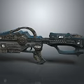 Futuristic Sci Fi Weapon With Advanced Mechanical Design And Tactical Grip 3d model