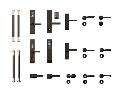 Different Styles Of Modern Door Handles For Home Decor And Security Use 3d model