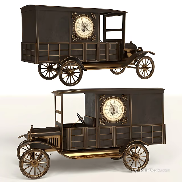 Antique Style Vintage Car Ornament Decorative Set With Metal Craft For Home Table Decoration 3d model 