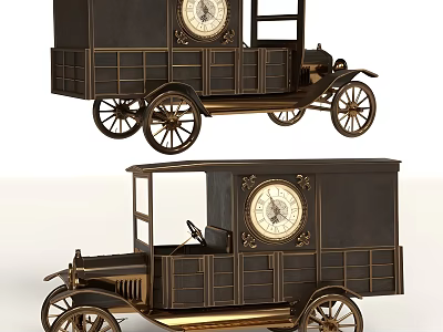 Antique Style Vintage Car Ornament Decorative Set With Metal Craft For Home Table Decoration 3d model