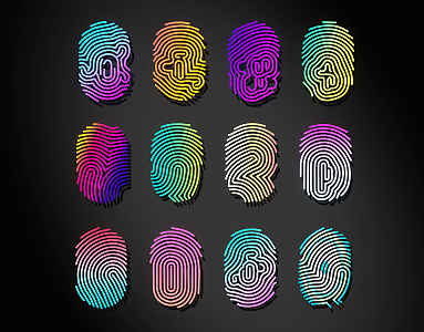 Modern technology lines fingerprint lines 3d model