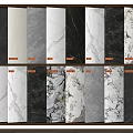 Stylish TV Background Wall With Various Marble Tiles Different Colors And Textures