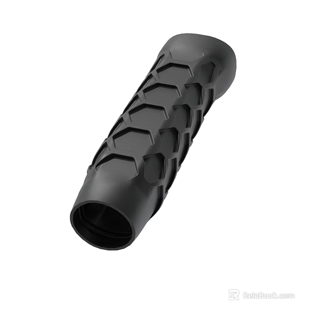 Ergonomic Black Rubber Grip With Hexagonal Texture For Vehicle Handlebar Accessory 3d model 