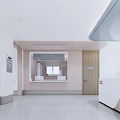Modern Hospital Outpatient Clinic Interior Design With Front Desk Waiting Area And White Chairs