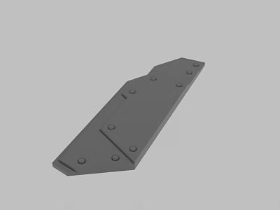 Gray Metal Plate With Multiple Bolt Holes For Industrial Mechanical Use 3d model