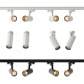 Modern Track Mounted Downlights and Spotlights with White and Black Finish for Home Lighting