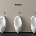 Poliform Three White Modern Wall Mounted Urinals In Restroom Interior Design