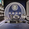 Modern Display Shelves In Retail Space With Stylish Shoe Showcases And LED Lighting
