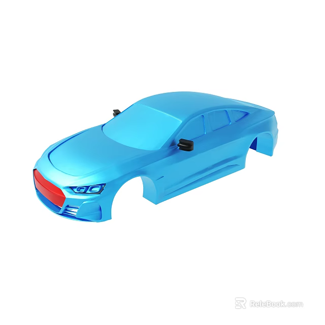 Blue Toy Car Model With Detailed Front Design And Smooth Body Surface 3d model 