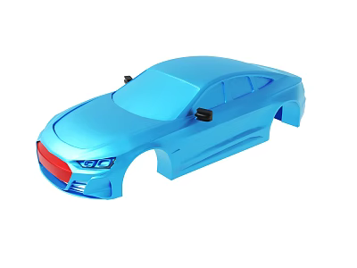 Blue Toy Car Model With Detailed Front Design And Smooth Body Surface 3d model