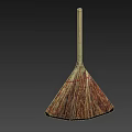 Natural Fiber Broom With Wooden Handle For Effective Household Cleaning