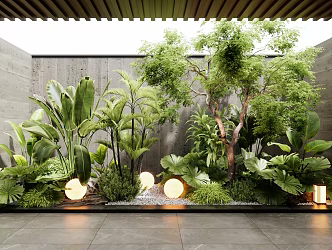 Indoor plant landscape plant pile plant combination flower border shrub 3d model