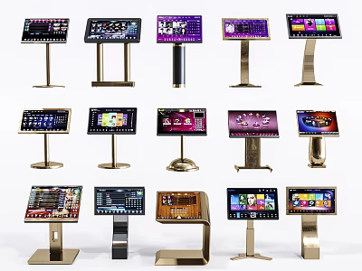 Commercial Equipment With Various Screen Designs For Business Interactive Displays 3d model