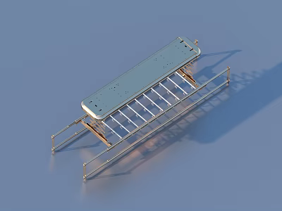 Stainless Steel Bathroom Storage Rack With Multiple Bars And Stable Base 3d model