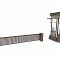 Metallic Exterior Security Barrier Gate And Modern Glass Enclosed Security Booth Structure