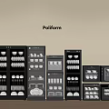 Poliform Modern Kitchen Display Cabinets With Glass Doors And Stored Dishes