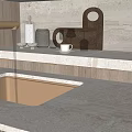 Stylish Modern Kitchen Sink With Contemporary Faucet And Light Quartz Countertop