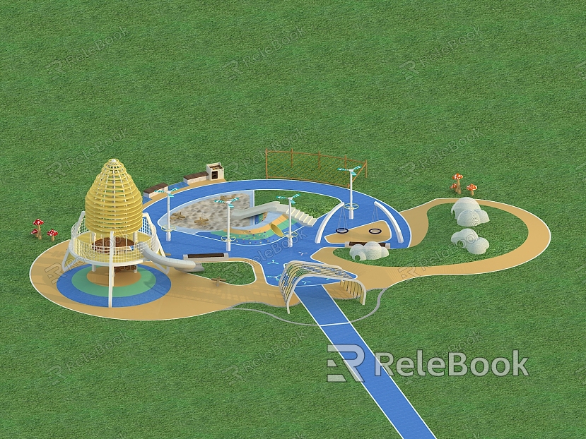 Modern play equipment children's activity field model