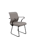 Gray Fabric Office Chair With Black Frame Armrests And Modern Design