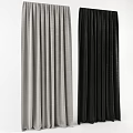 Gray and Black Pleated Fabric Curtains with Textured Design for Window Decoration
