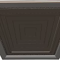 Elegant Layered Square Ceiling Design With Wooden Texture And Decorative Borders