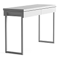Modern White And Gray Console Table With Drawers Sleek Design And Metal Frame 3d model