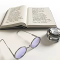 Dining Living Room Interior With Open Book Glasses And Magnifying Glass Decor