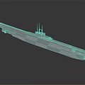Detailed Submarine 3D Model with Streamlined Hull and Conning Tower Design 3d model