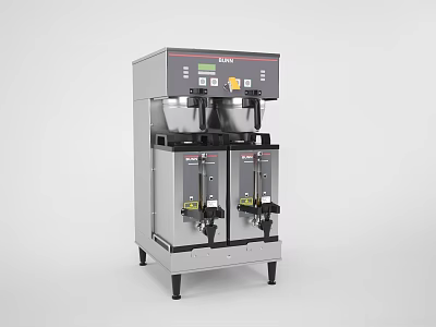 Commercial Stainless Steel Beverage Dispenser With Double Spout And Control Panel For Café Use 3d model