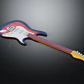 Fender Electric Guitar With Color Gradient Body Red Neck And Tuning Pegs